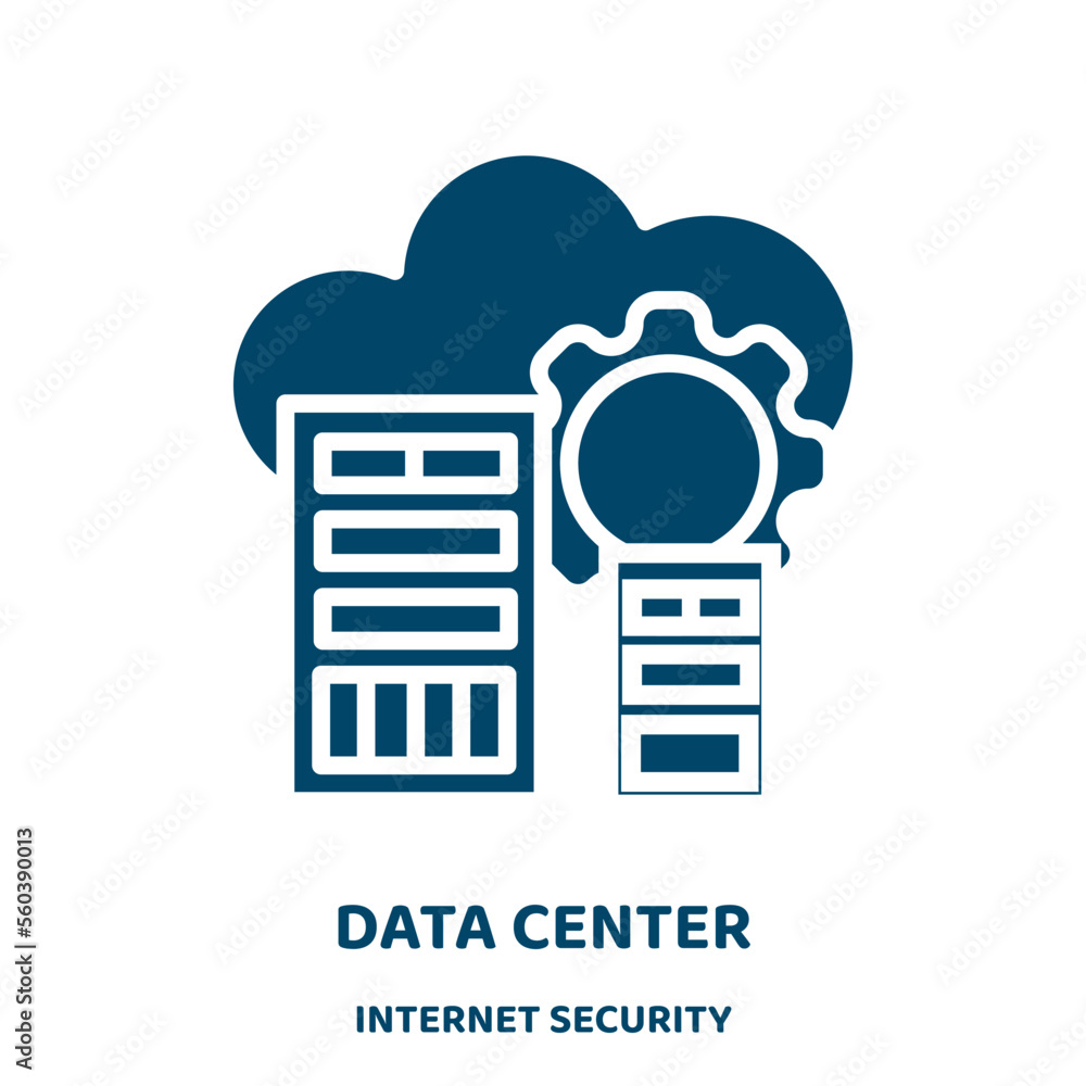 Poster data center vector icon from internet security collection. data filled flat symbol for mobile concep