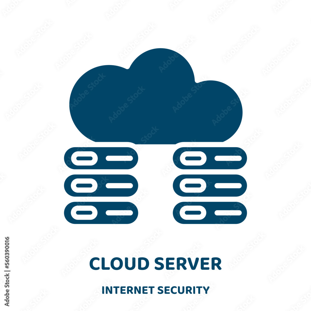 Poster cloud server vector icon from internet security collection. cloud filled flat symbol for mobile conc