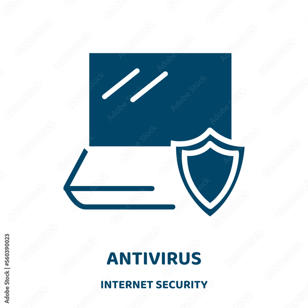 Aufkleber antivirus vector icon from internet security collection. shield filled flat symbol for mobile concep