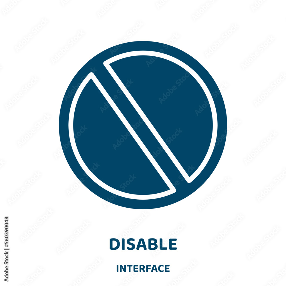 Poster disable vector icon from interface collection. disabled filled flat symbol for mobile concept and we