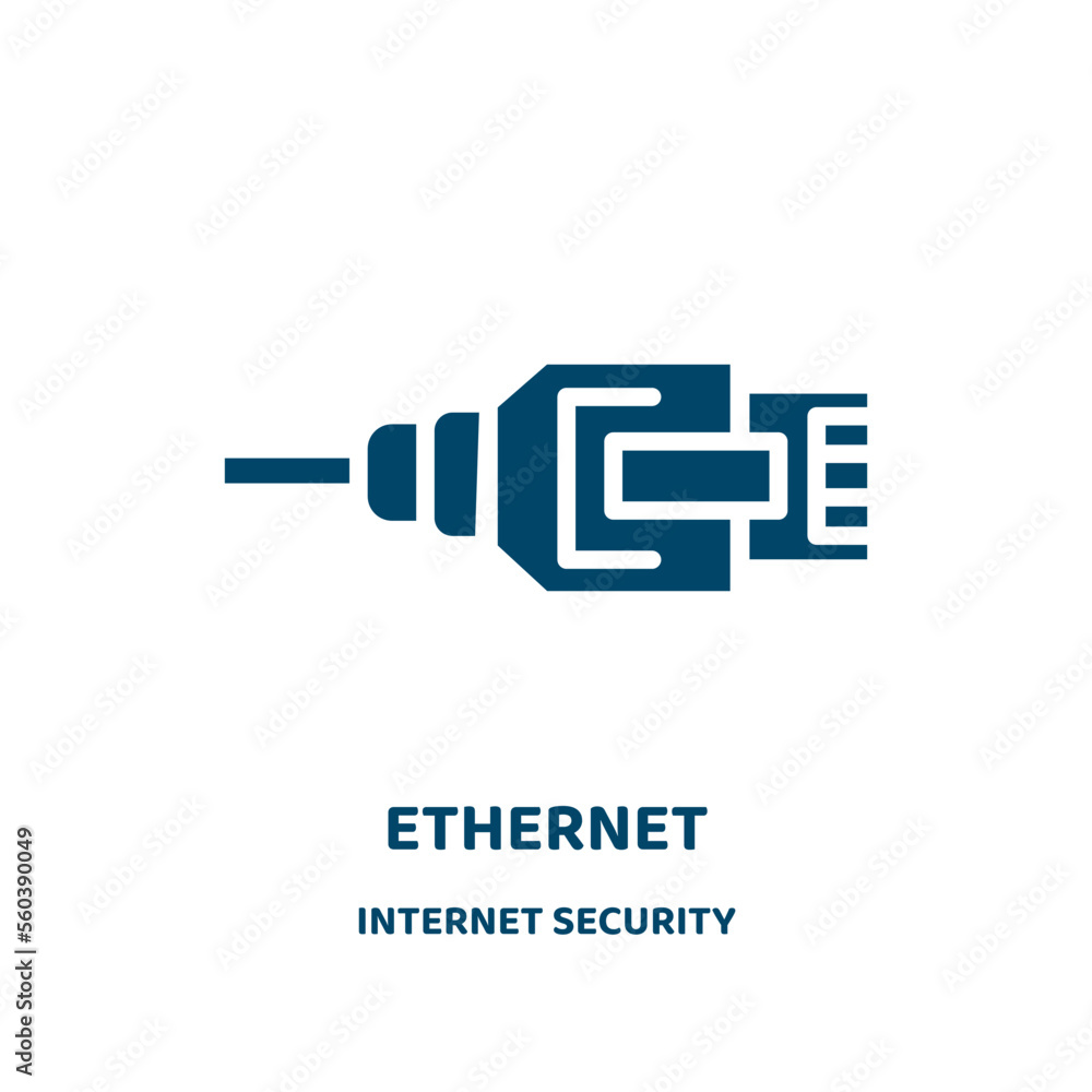 Poster ethernet vector icon from internet security collection. data filled flat symbol for mobile concept a