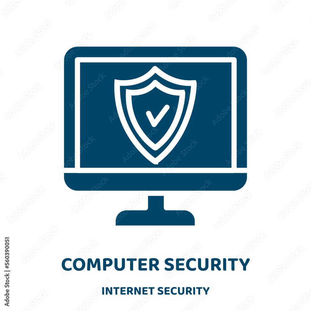 Poster computer security vector icon from internet security collection. internet filled flat symbol for mob