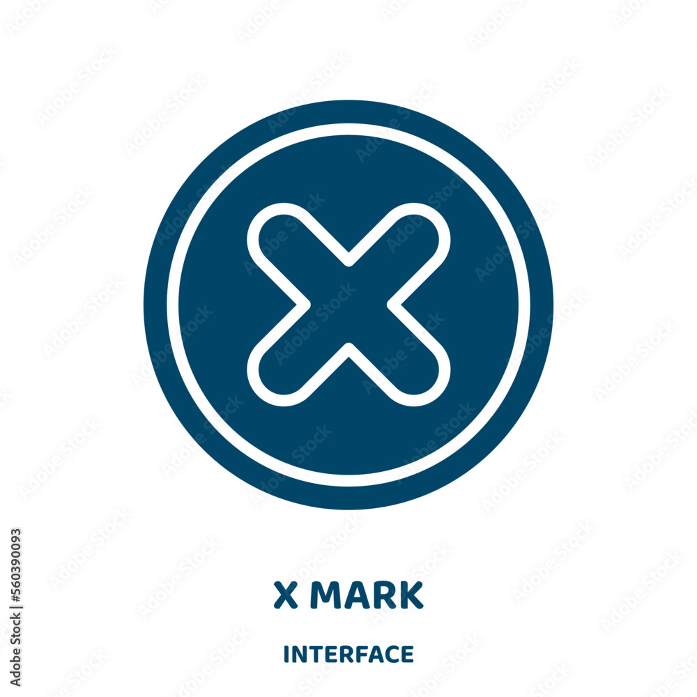 Poster x mark vector icon from interface collection. check filled flat symbol for mobile concept and web de