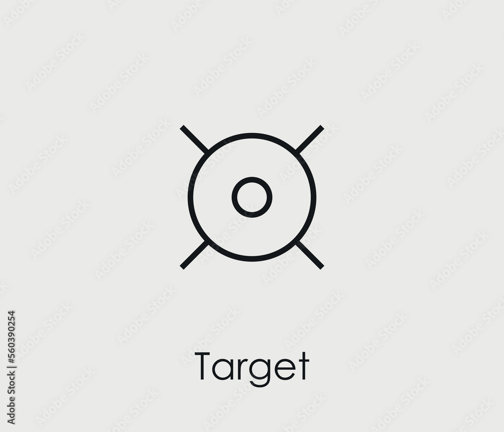Poster target vector icon. editable stroke. symbol in line art style for design, presentation, website or m