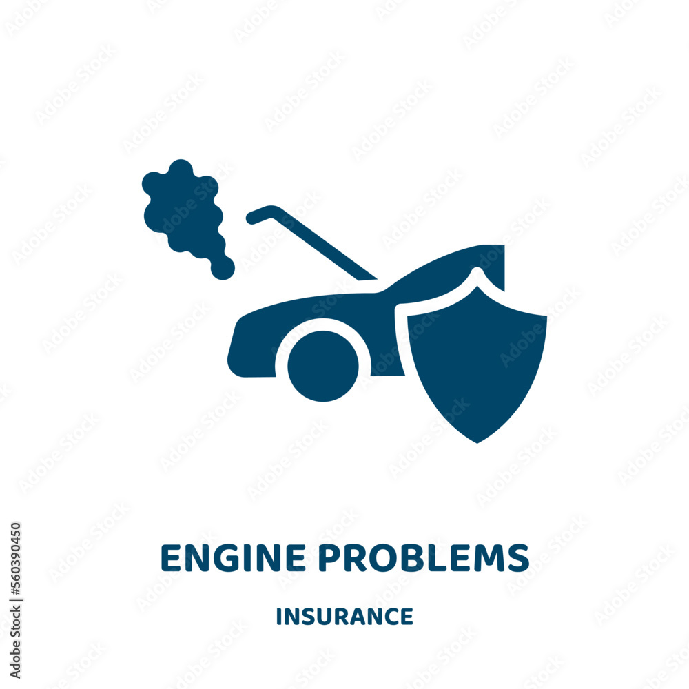 Poster engine problems vector icon from insurance collection. engine filled flat symbol for mobile concept 