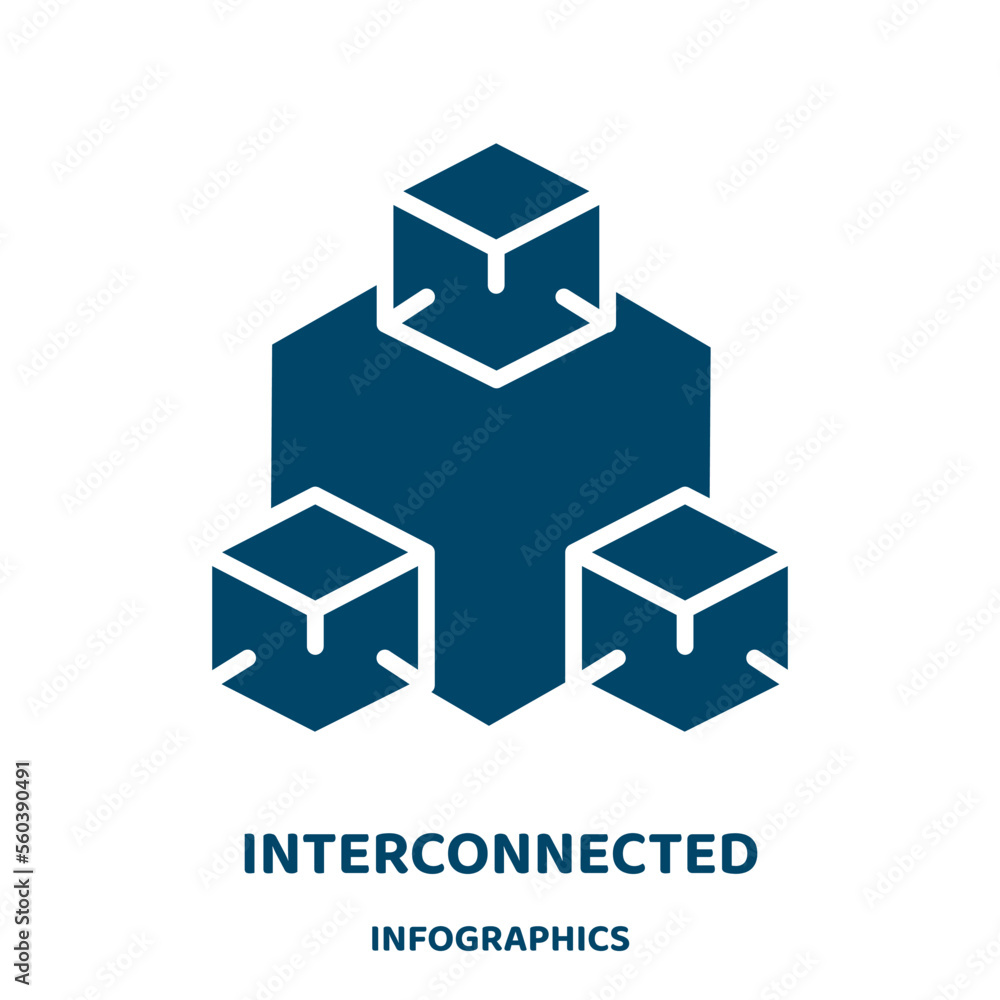 Poster interconnected vector icon from infographics collection. data filled flat symbol for mobile concept 