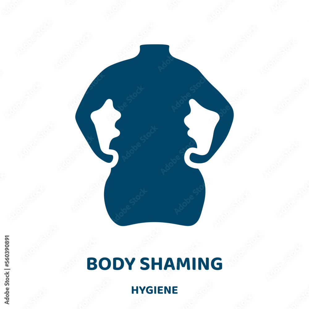 Poster body shaming vector icon from hygiene collection. body filled flat symbol for mobile concept and web