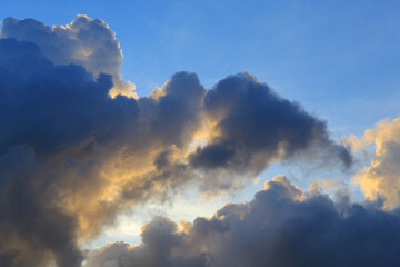 Fototapeta na wymiar a White, fluffy clouds in blue sky. Background from clouds.
