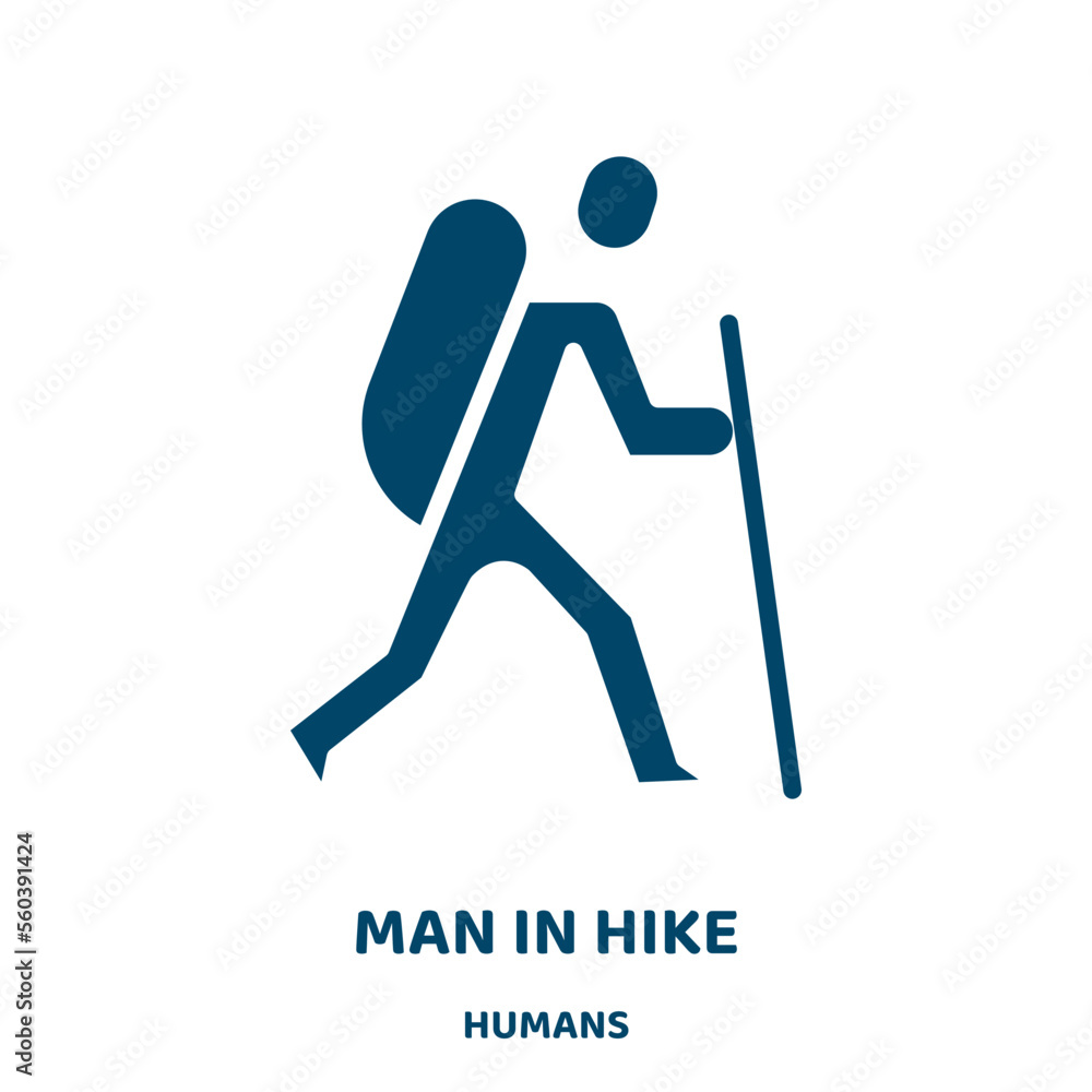 Poster man in hike vector icon from humans collection. man filled flat symbol for mobile concept and web de