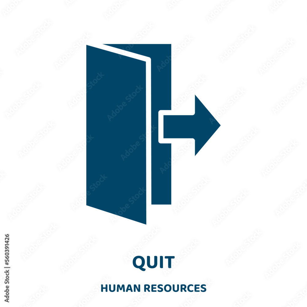 Poster quit vector icon from human resources collection. exit filled flat symbol for mobile concept and web