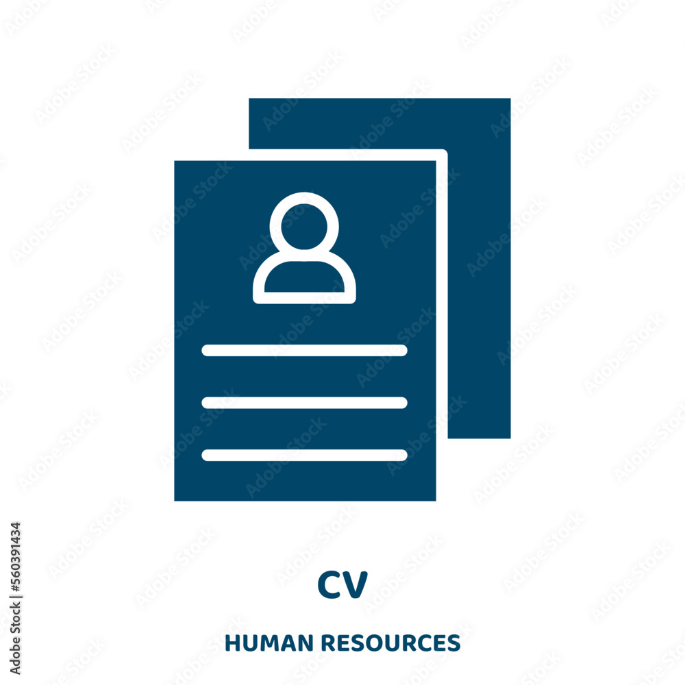 Poster cv vector icon from human resources collection. career filled flat symbol for mobile concept and web