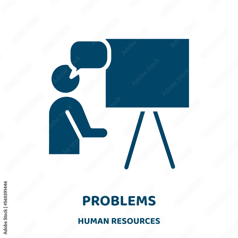 Poster problems vector icon from human resources collection. problem filled flat symbol for mobile concept 