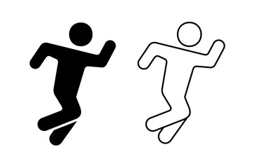 Fototapeta na wymiar Run men icon. Walk people sign. Walking symbol, healthy life concept. Vector graphic illustration. 