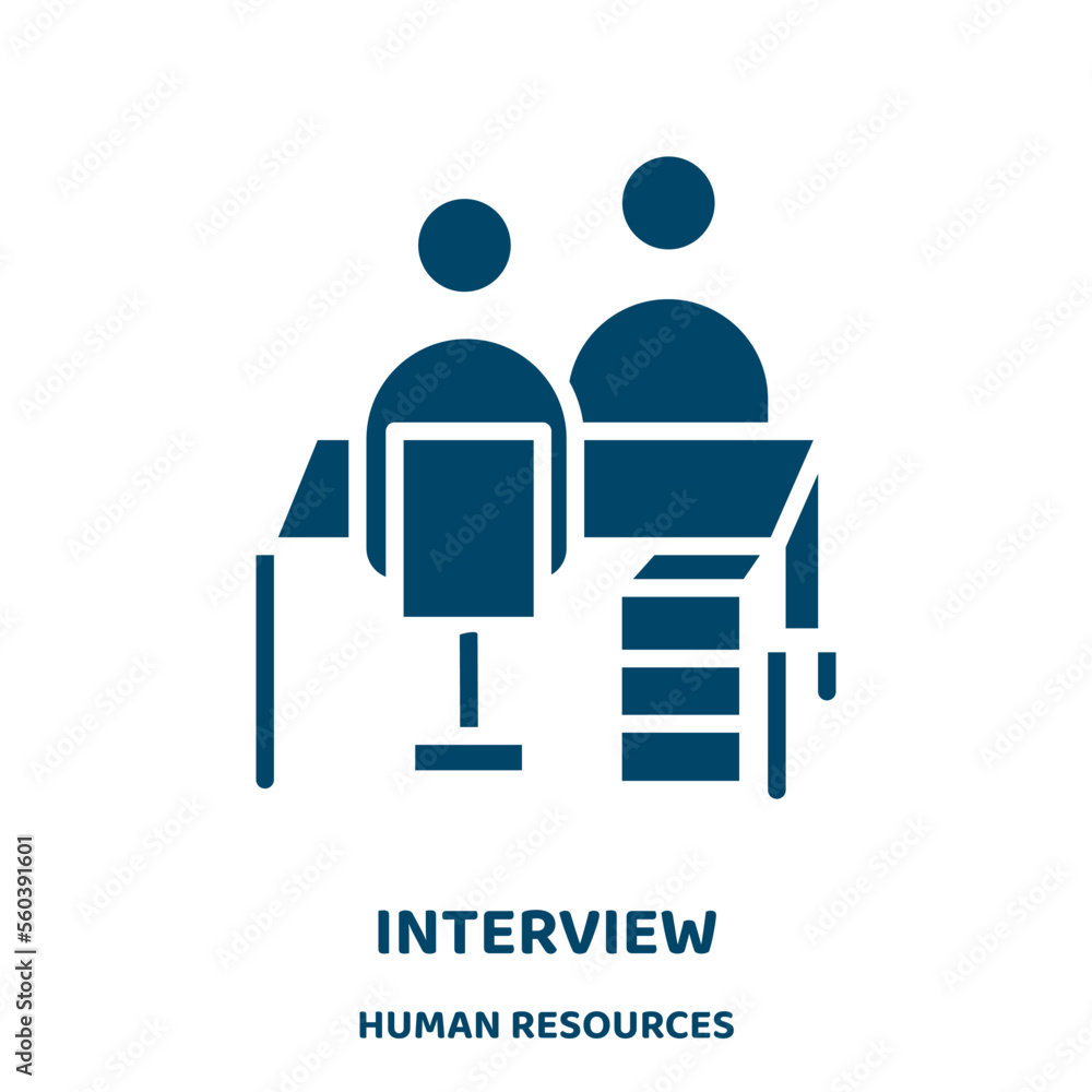 Poster interview vector icon from human resources collection. people filled flat symbol for mobile concept 