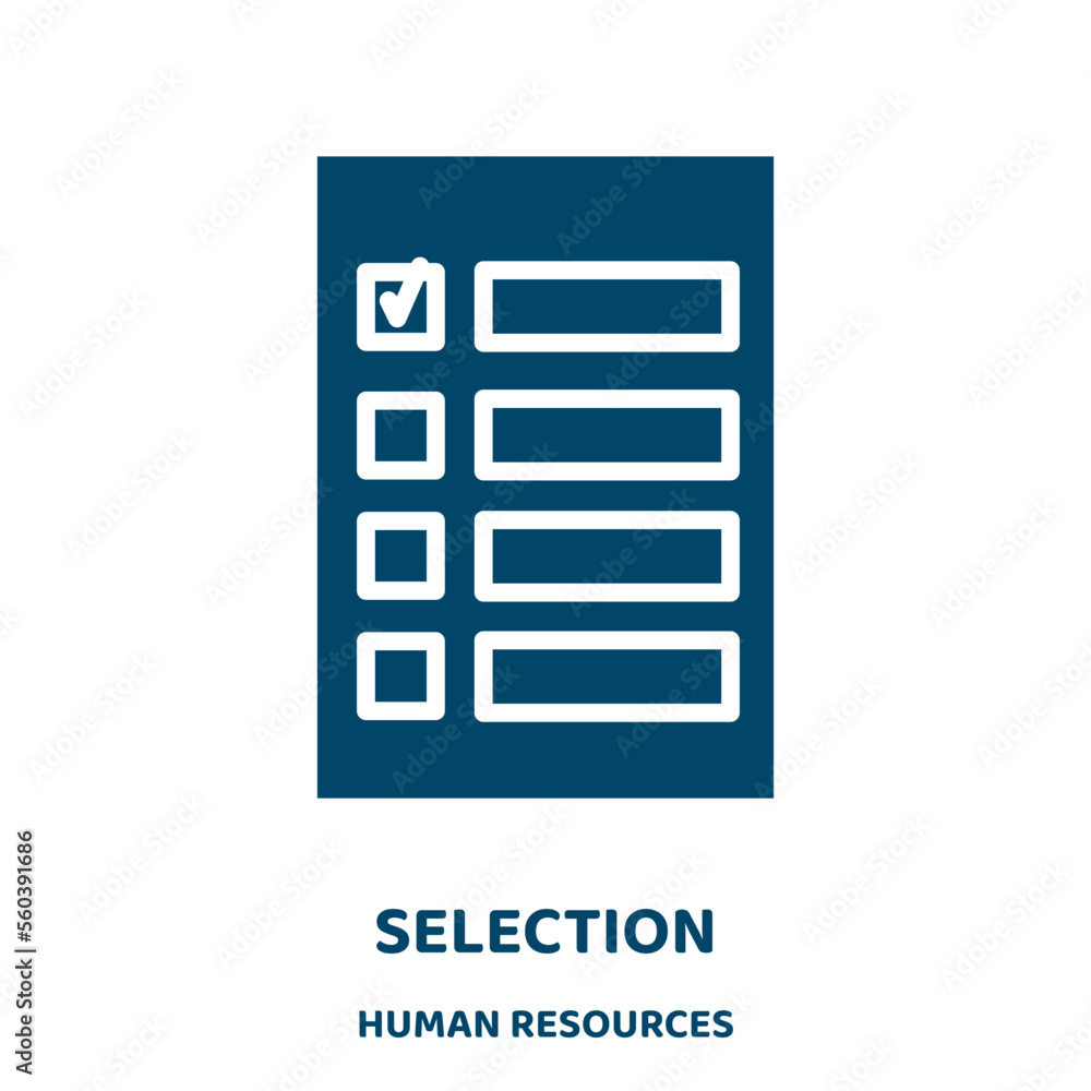Poster selection vector icon from human resources collection. select filled flat symbol for mobile concept 