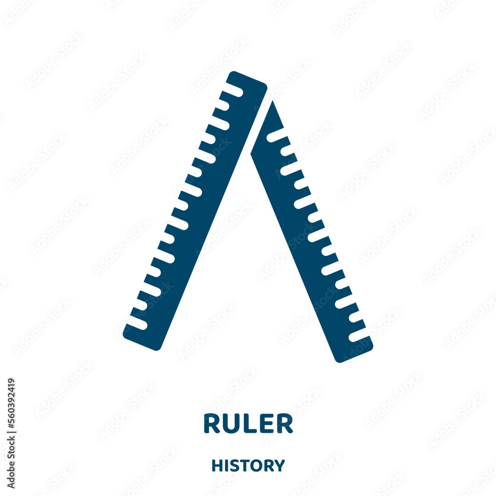 Aufkleber ruler vector icon from history collection. 1 filled flat symbol for mobile concept and web design. b