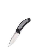 folding pocket knife on white background