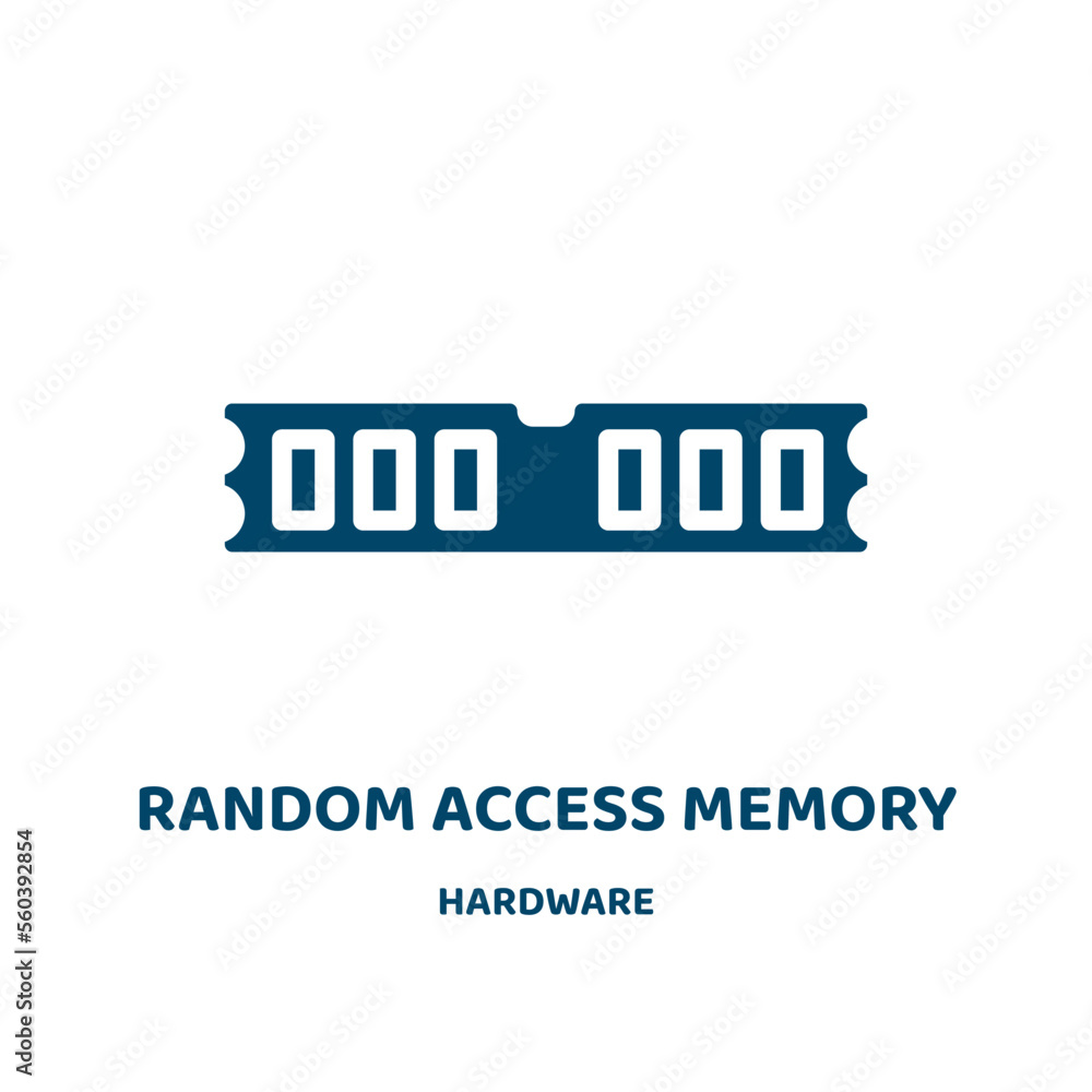 Poster random access memory vector icon from hardware collection. memory filled flat symbol for mobile conc