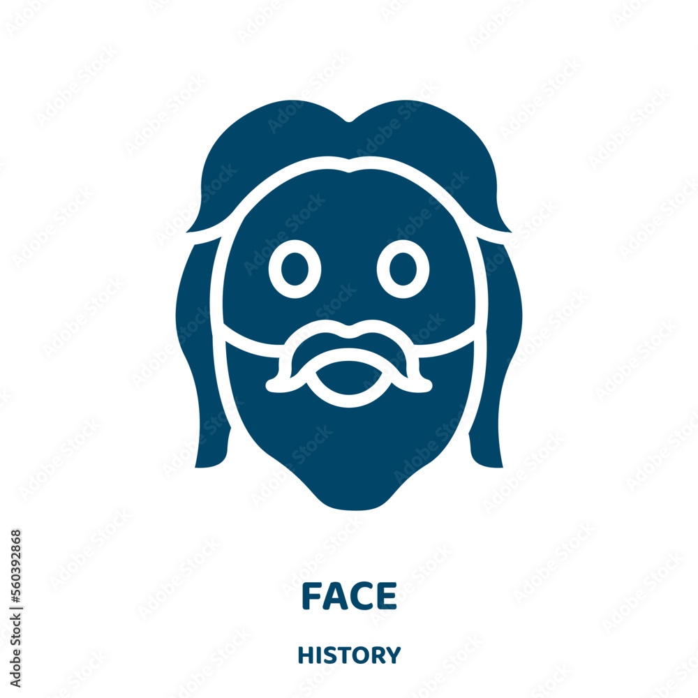 Poster face vector icon from history collection. character filled flat symbol for mobile concept and web de