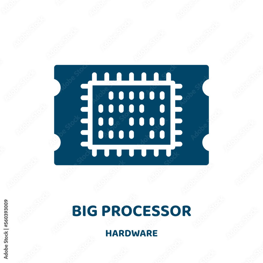Poster big processor vector icon from hardware collection. big filled flat symbol for mobile concept and we