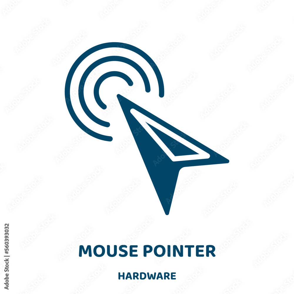 Poster mouse pointer vector icon from hardware collection. arrow filled flat symbol for mobile concept and 