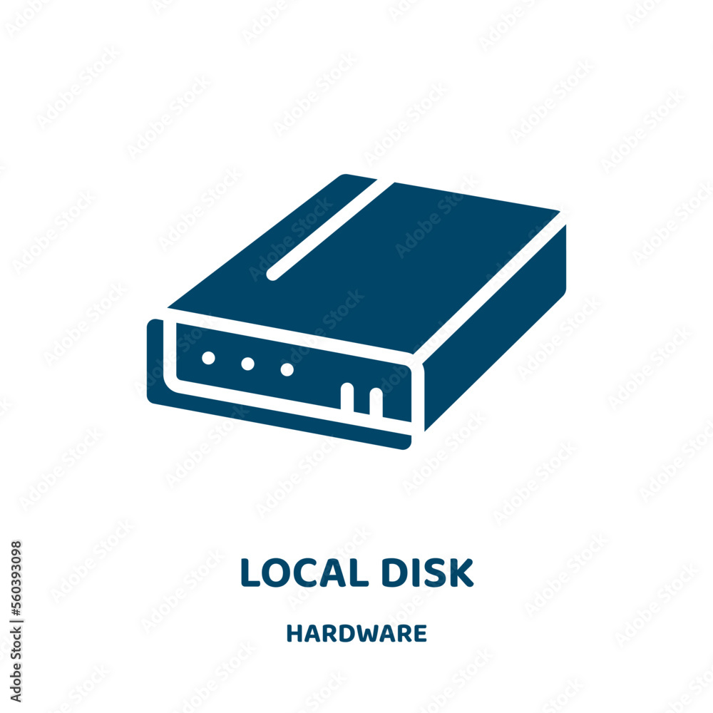 Poster local disk vector icon from hardware collection. technology filled flat symbol for mobile concept an