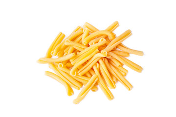 Classic casarecce pasta isolated on a white background