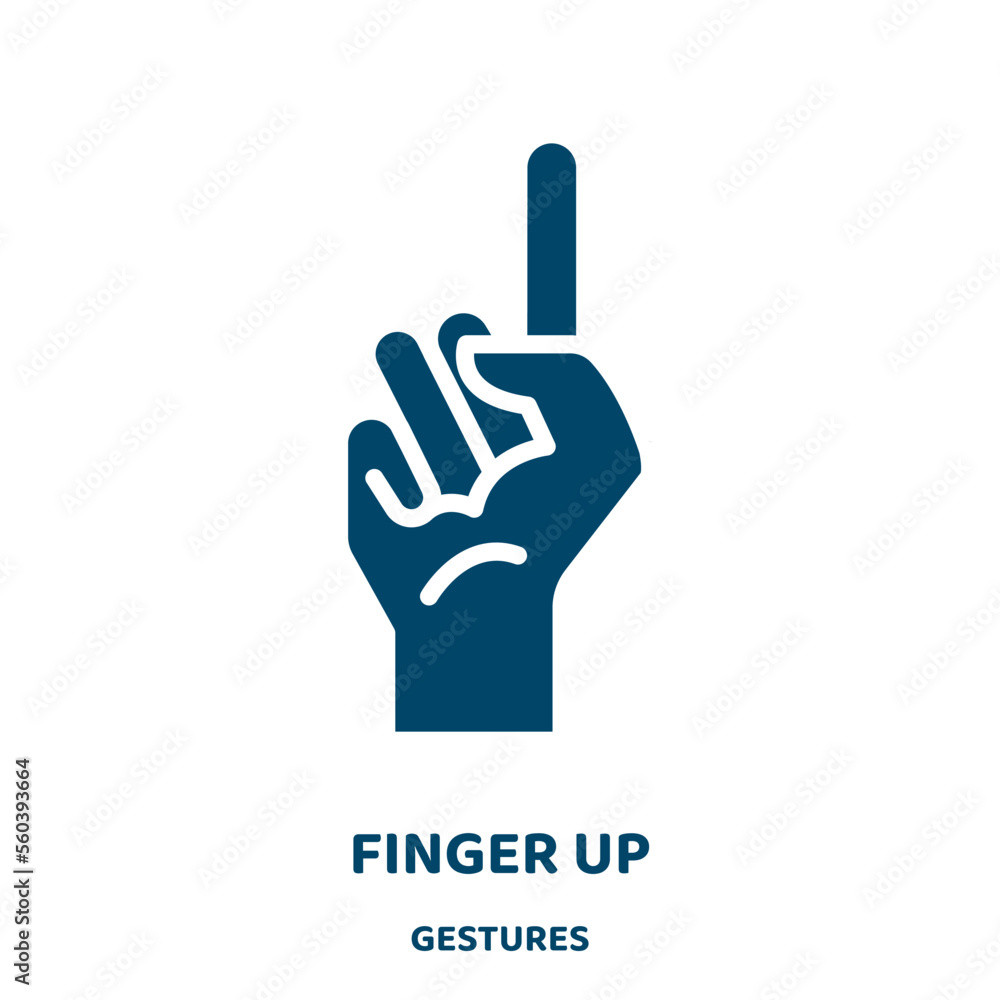 Poster finger up vector icon from gestures collection. finger filled flat symbol for mobile concept and web