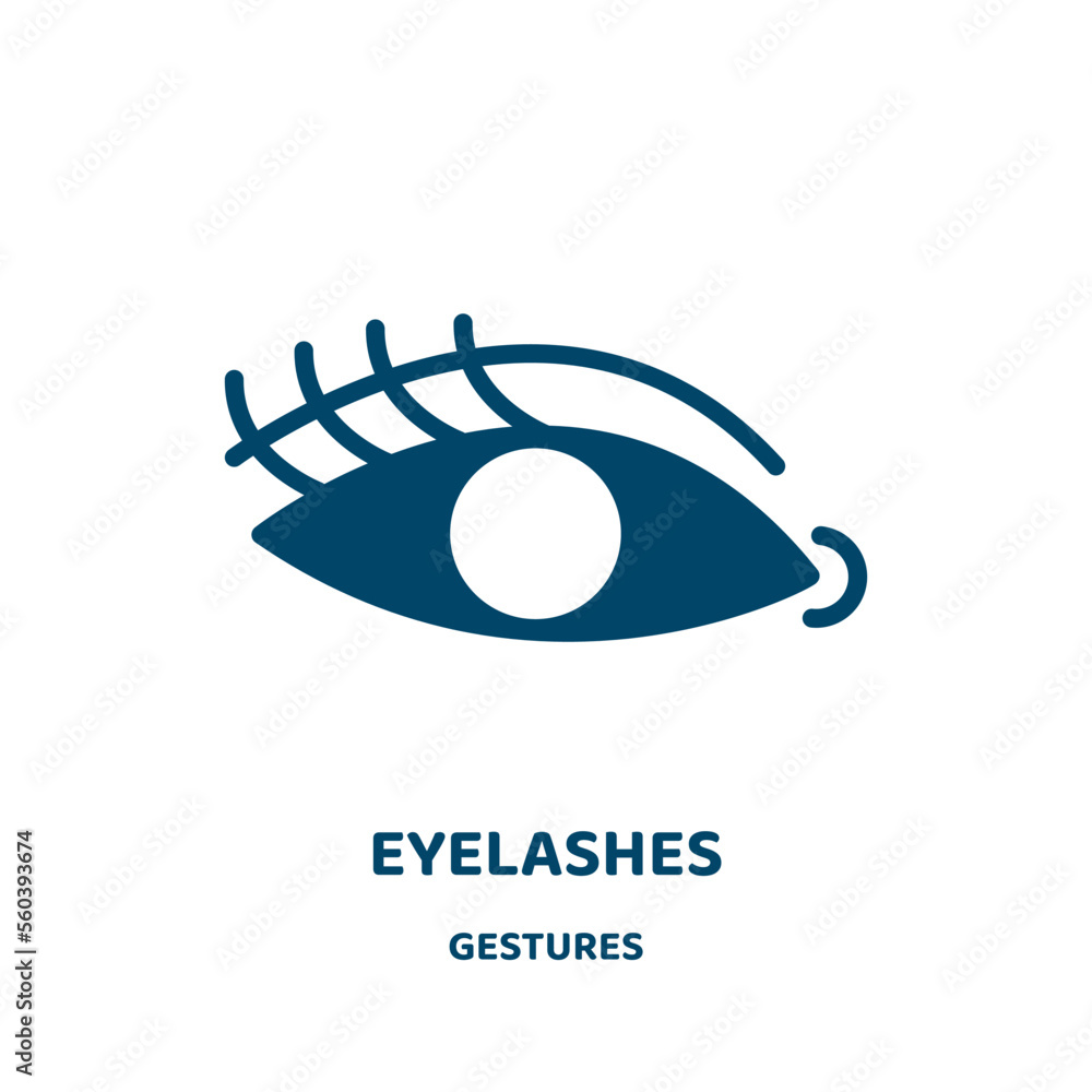Poster eyelashes vector icon from gestures collection. emblem filled flat symbol for mobile concept and web