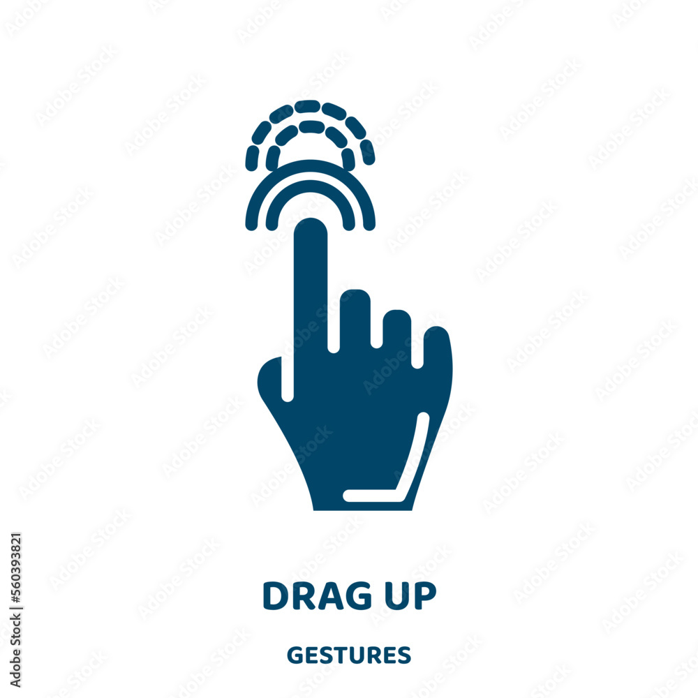 Poster drag up vector icon from gestures collection. arrow filled flat symbol for mobile concept and web de
