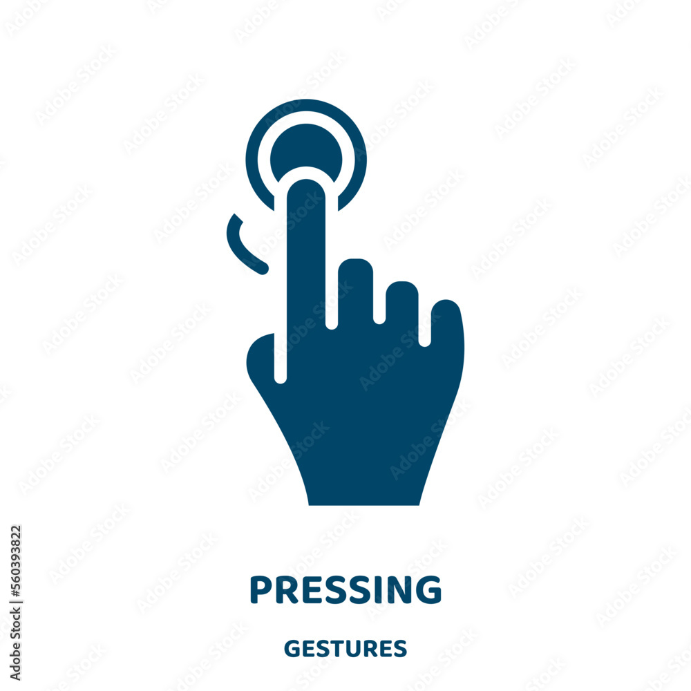Poster pressing vector icon from gestures collection. paper filled flat symbol for mobile concept and web d