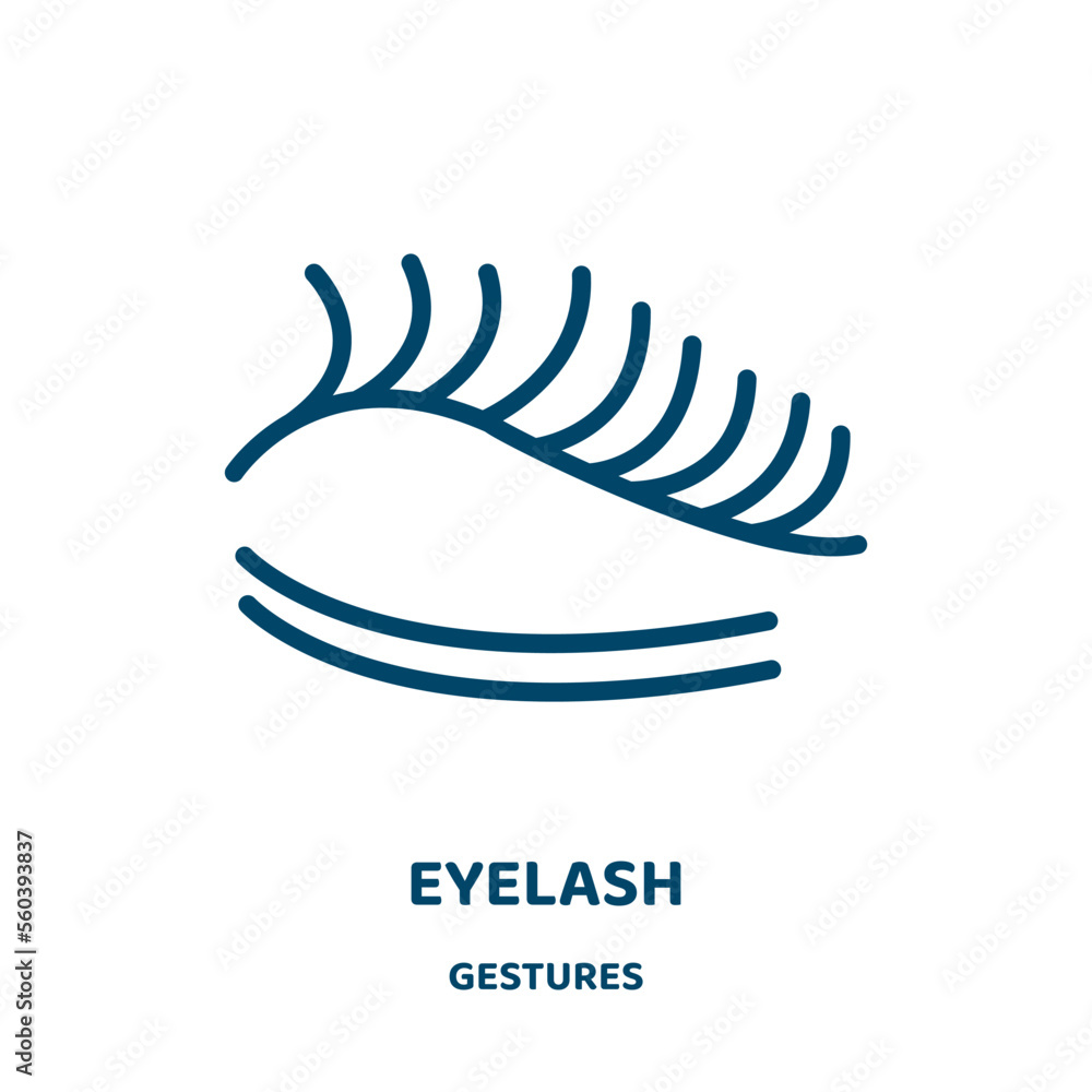 Poster eyelash vector icon from gestures collection. emblem filled flat symbol for mobile concept and web d