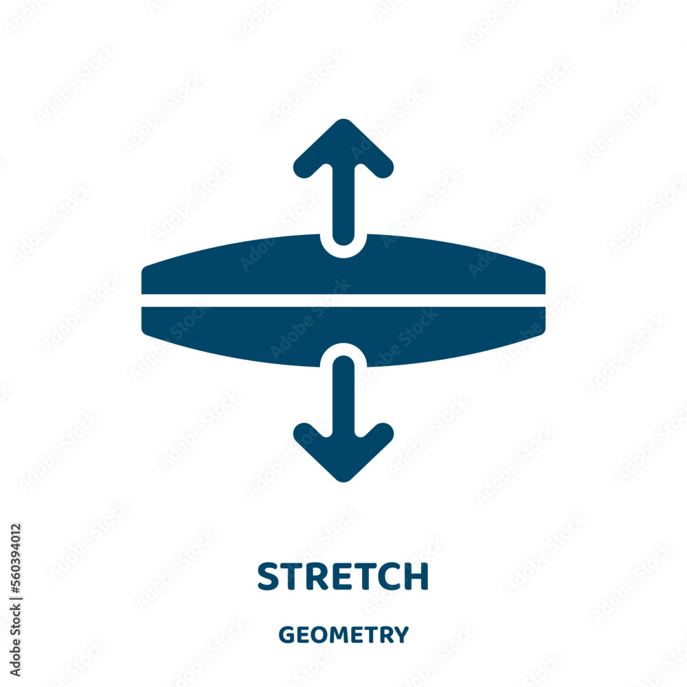 Poster stretch vector icon from geometry collection. body filled flat symbol for mobile concept and web des