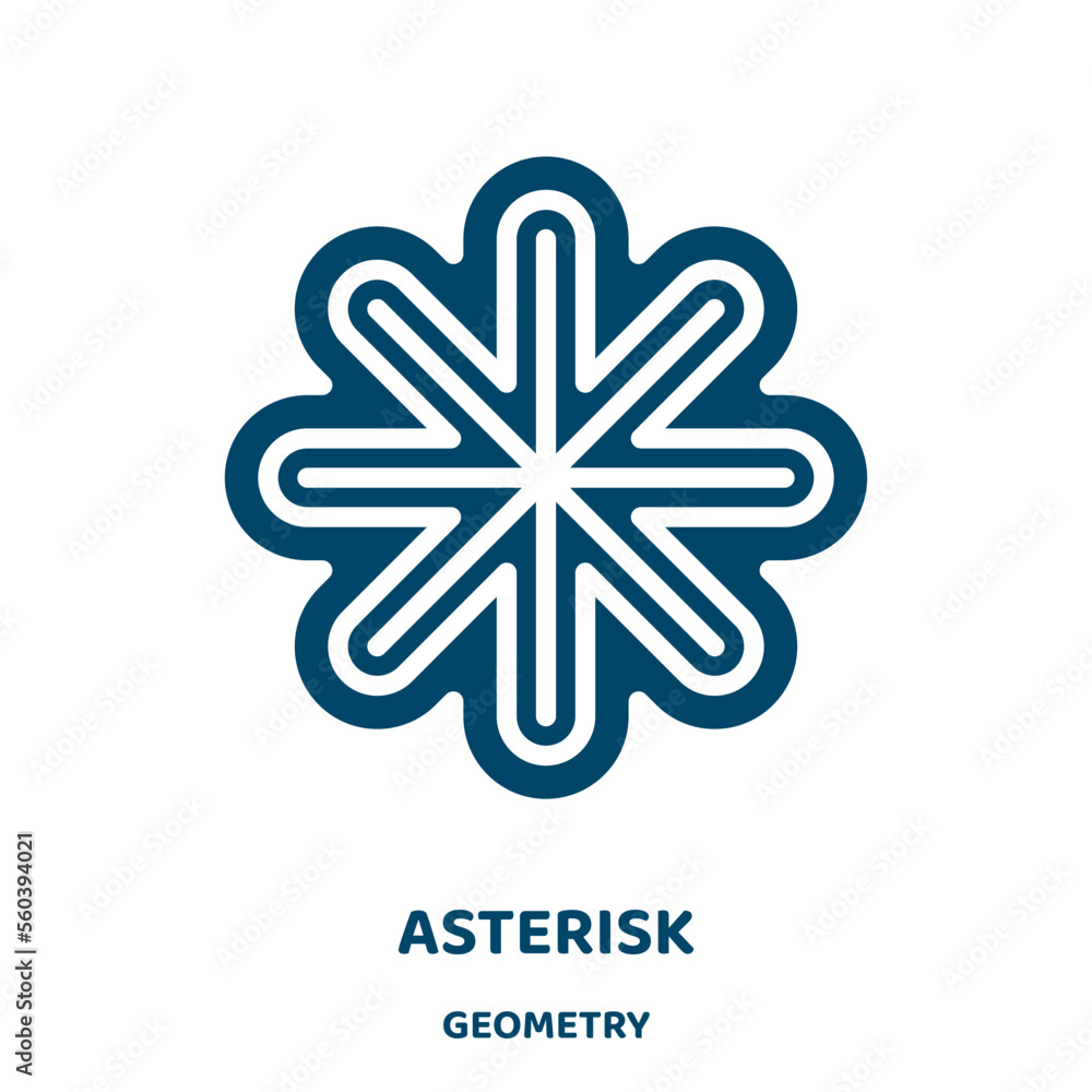 Poster asterisk vector icon from geometry collection. star filled flat symbol for mobile concept and web de
