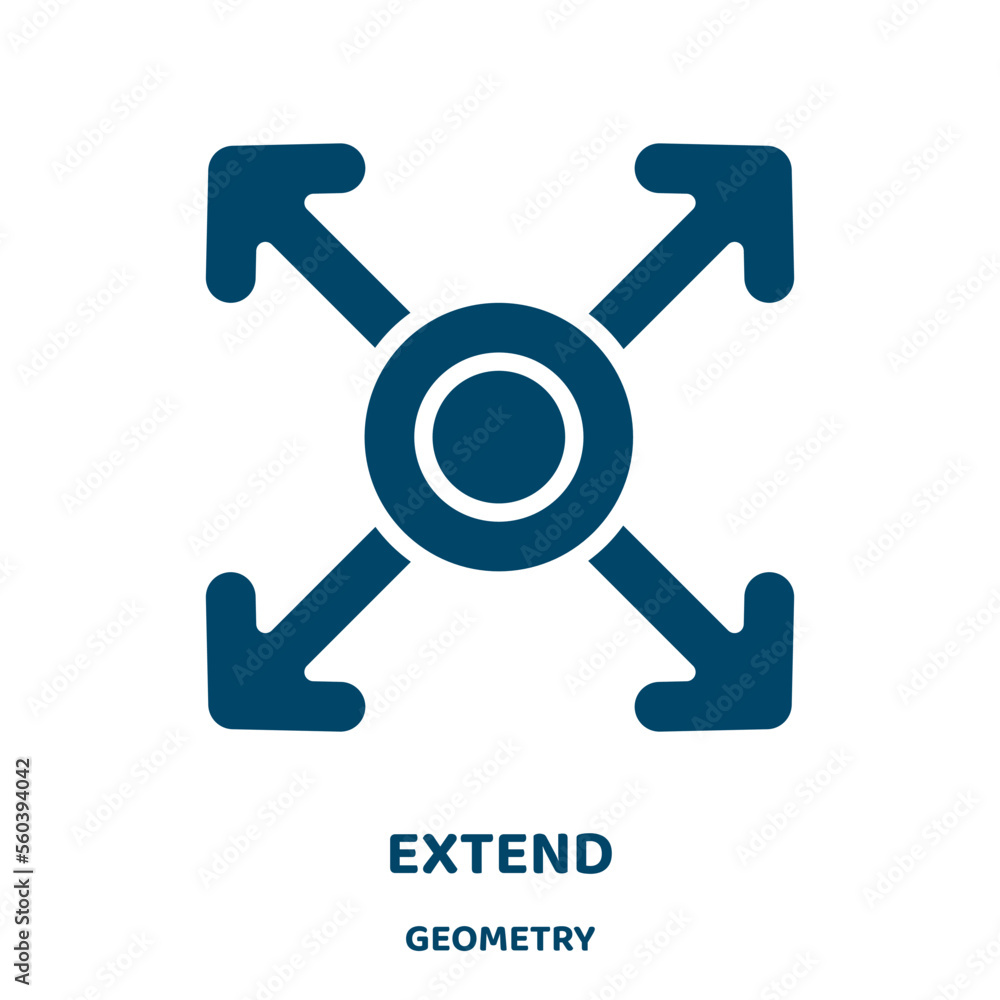 Poster extend vector icon from geometry collection. technology filled flat symbol for mobile concept and we