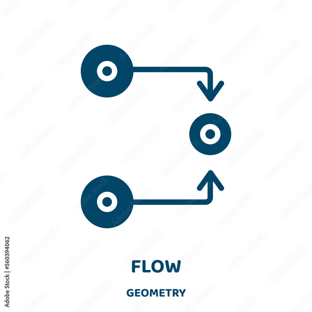 Poster flow vector icon from geometry collection. process filled flat symbol for mobile concept and web des