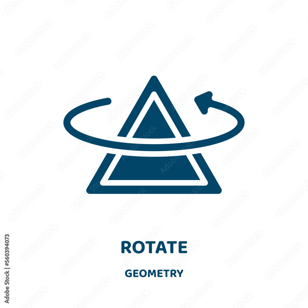 Poster rotate vector icon from geometry collection. undo filled flat symbol for mobile concept and web desi