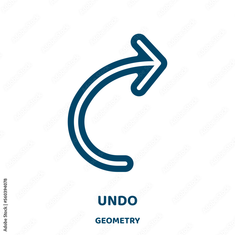 Poster undo vector icon from geometry collection. arrow filled flat symbol for mobile concept and web desig