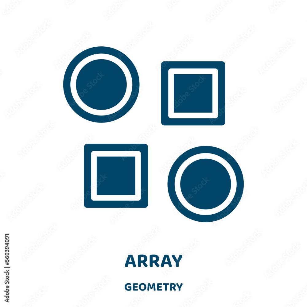 Poster array vector icon from geometry collection. dot filled flat symbol for mobile concept and web design