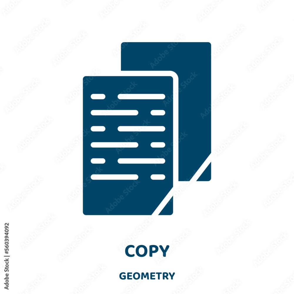 Poster copy vector icon from geometry collection. note filled flat symbol for mobile concept and web design