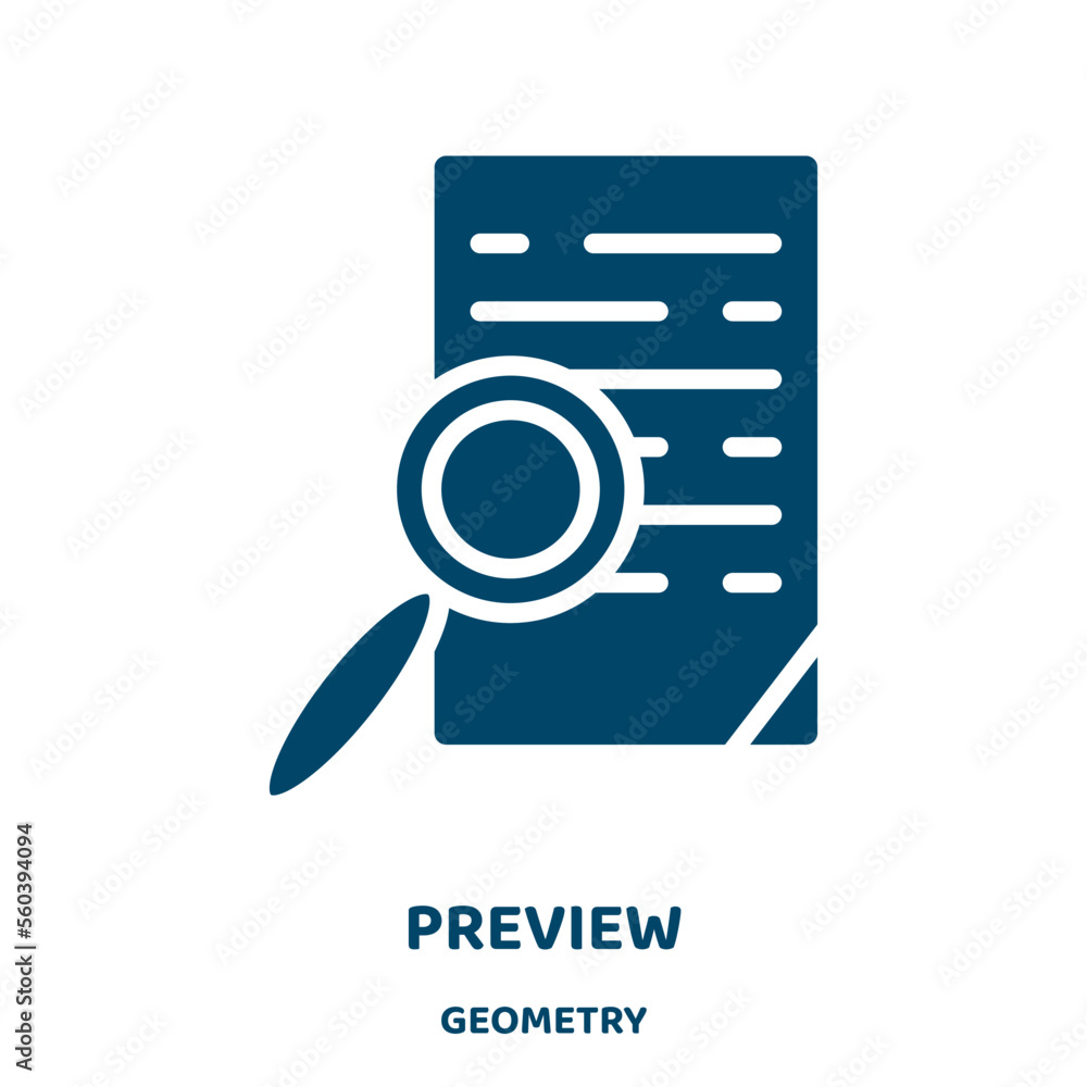 Poster preview vector icon from geometry collection. technology filled flat symbol for mobile concept and w