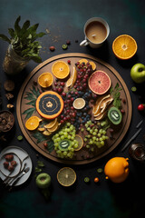 Fototapeta na wymiar a table topped with fruit