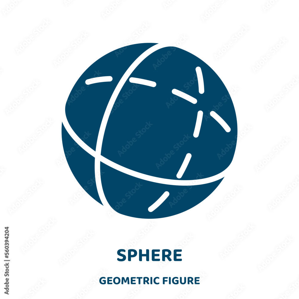 Poster sphere vector icon from geometric figure collection. technology filled flat symbol for mobile concep