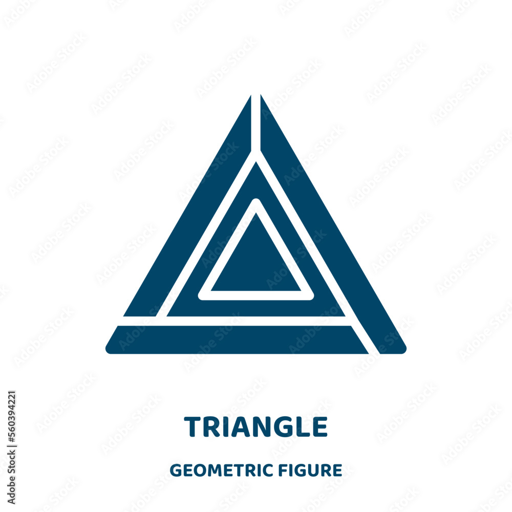Poster triangle vector icon from geometric figure collection. square filled flat symbol for mobile concept 