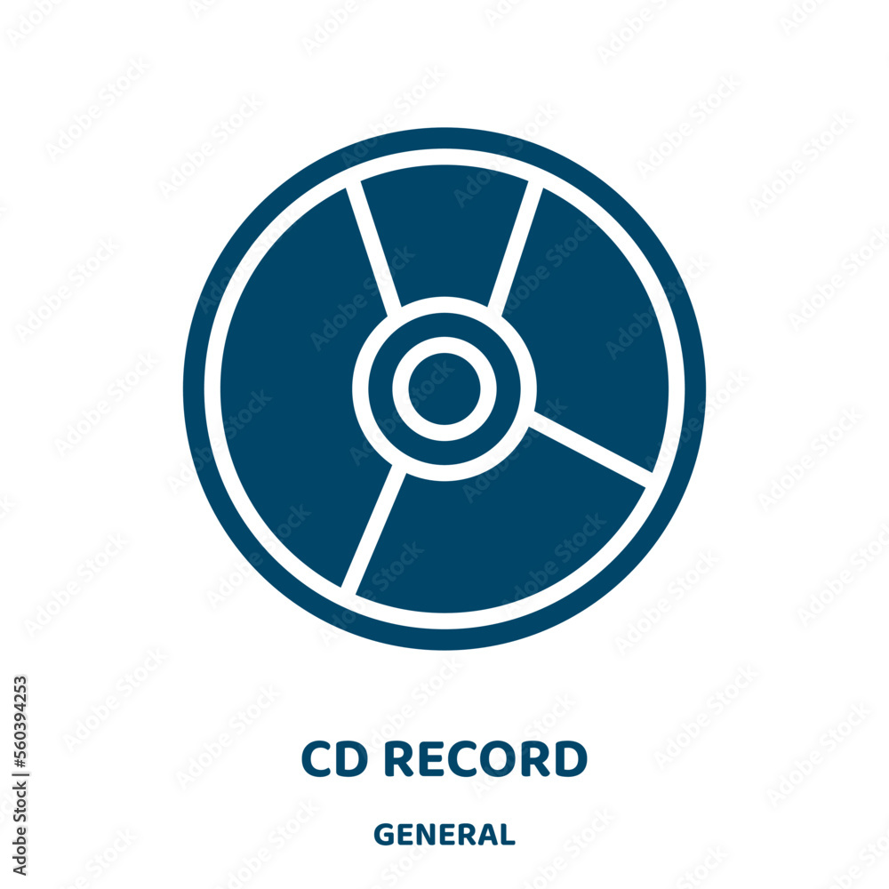 Poster cd record vector icon from general collection. music filled flat symbol for mobile concept and web d
