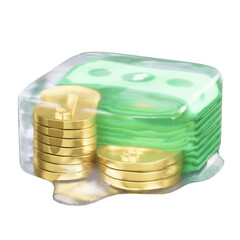 liquid cash money 3d illustration
