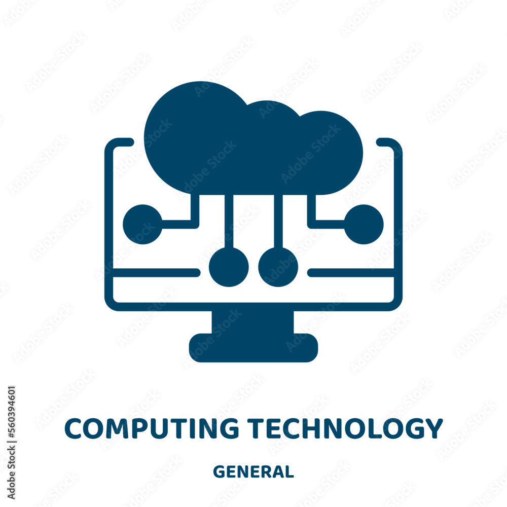 Poster computing technology vector icon from general collection. computer filled flat symbol for mobile con