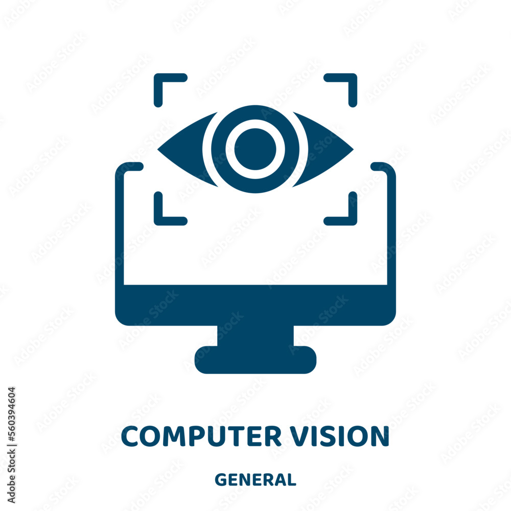 Poster computer vision vector icon from general collection. technology filled flat symbol for mobile concep