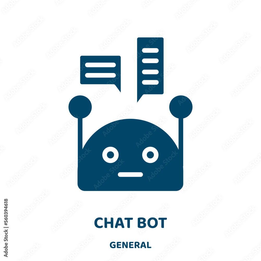 Poster chat bot vector icon from general collection. bot filled flat symbol for mobile concept and web desi