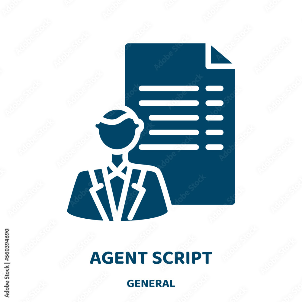 Poster agent script vector icon from general collection. agent filled flat symbol for mobile concept and we